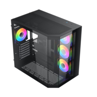Venta caliente USB3.0 Mid Tower Computer Carcasa de vidrio templado Gaming PC con la parte superior 360 Refrigeración por agua para juegos