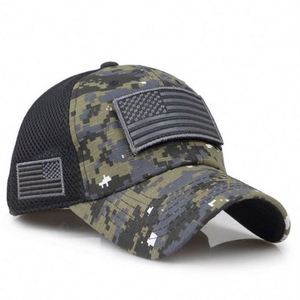 Casquette de baseball camouflage drapeau américain de haute qualité en gros, personnalisable - Product Image 6