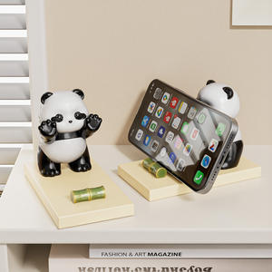 Penyangga Ponsel Lucu dari Resin Lukis Tangan, Dudukan Smartphone Santai Bentuk Hewan Panda, Figurine Patung <span class=keywords><strong>Mobile</strong></span> <span class=keywords><strong>Stand</strong></span>-Fashion - Product Image 4