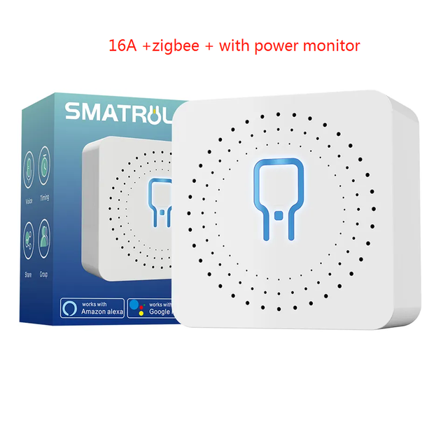 Zigbee + 16A + with Power Monitor Mini Smart DIY Switch Wall Switch Module Relay Support with Alexa Google Home Smart Life App
