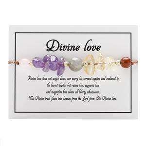 Bracelet en perles de labradorite et citrine pour enfants, pierre ronde concassée et bijoux avec inscription - Product Image 6