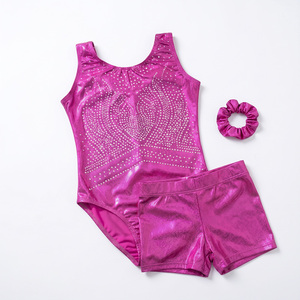 Body da Ginnastica Senza Maniche in Poliestere per Bambine, Scintillante, Colorato, per Danza e Atletica, 5-6 Anni - Product Image 2