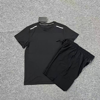Camisetas Deportivas Unisex LOKLOK de Alta Calidad con Cuello Redondo, Pantalones Cortos con Cintura Elástica, Secado Rápido, Transpirables, Antibacterianos, 100% Poliéster