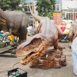 Покупайте тематический парк развлечений, яркие живые реалистичные аниматронные динозавры, модель T rex на продажу