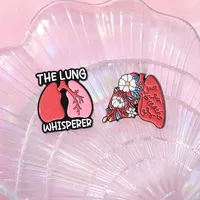 Broches personnalisées en émail sur le thème des poumons, pour thérapeutes respiratoires, avec la phrase 'We Be Lung Together', badges de revers, accessoires de bijouterie médicale