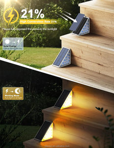 6‑Pack Solar Stair <b>Lights</b>, IP67 Waterproof LED Solar <b>Step</b> <b>Lights</b> Outdoor, 3000K Warm White Decorative Outdoor <b>Lights</b> for Garden - Product Image 2