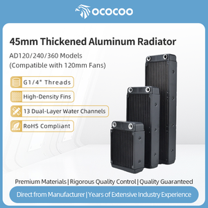 Refroidisseur d'eau Ococoo pour PC, radiateur CPU, système de refroidissement pour ordinateur, dispositif de dissipation thermique silencieux AD-360, aluminium épaissi de 45 mm - Product Image 1