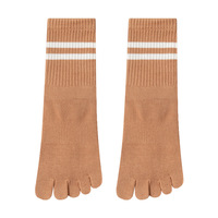 Haute qualité Yoga cinq doigts couleur unie professionnel antidérapant Pilates sport Dot caoutchouc sol femmes équipage chaussettes