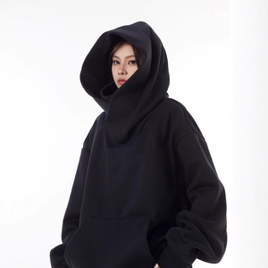 Sudadera con Capucha Forrada con Patrón de Corazones de Piel de Conejo, Estilo Americano, Marca de Moda, Estilo Funcional, Cuello Alto, para Hombre - Product Image 4