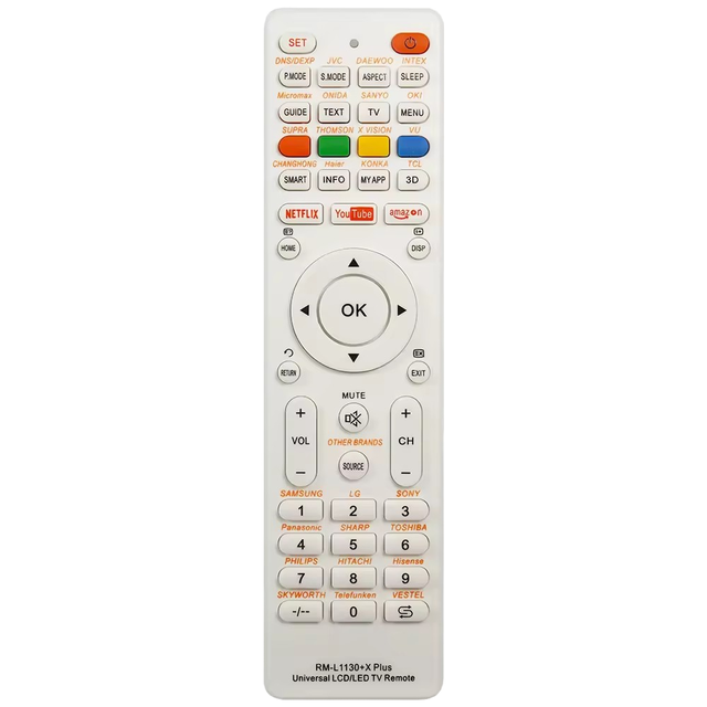 Hot Selling White RM-L1130+X PLUS Universal Smart TV Remote Control for All Brands With Blister