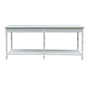 HL615-200 hamptons cổ trang trại cổ điển gỗ rắn tre chân lưu trữ hành lang Bảng điều khiển màu trắng với ngăn kéo kệ - Product Image 1