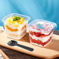 Boîte en plastique transparente jetable de qualité alimentaire pour emballage de tranches de gâteau et de desserts - Boîte à gâteau transparente et récipient à pâtisserie avec couvercle