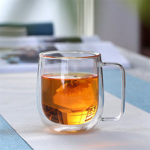 Verres à boire par sublimation tasses à café tasse à café avec poignée <span class=keywords><strong>verre</strong></span> transparent à <span class=keywords><strong>double</strong></span> <span class=keywords><strong>paroi</strong></span> nouveau produit <span class=keywords><strong>250</strong></span> <span class=keywords><strong>ml</strong></span> 350 <span class=keywords><strong>ml</strong></span> tasses faites à la main - Product Image 2
