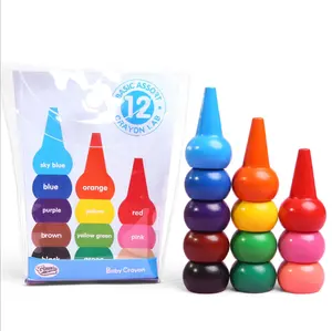 9 Colors Solid Egg Shape Crayons Non Toxic Washable Painting Drawing Wax  for Baby Kids Educational