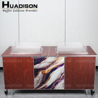 Équipement de banquet de restaurant Huadison table de buffet oblongue buffet pliant moderne table centrale de restauration à Dubaï