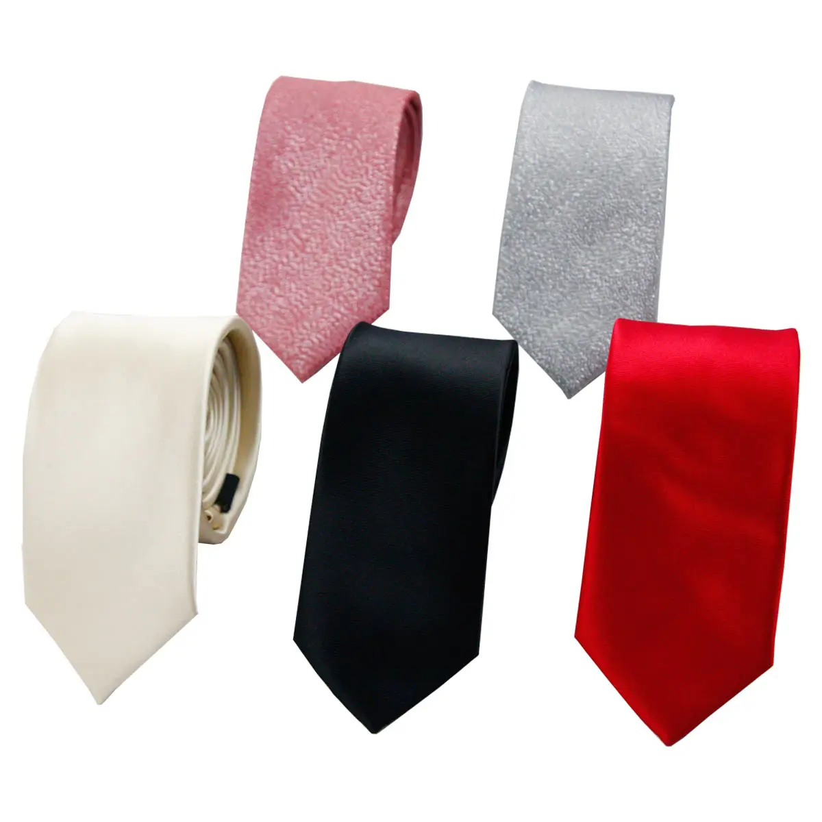 Hamocigia New Fashion Polyester Tie For Men Slim Tie Solid Colour Necktie