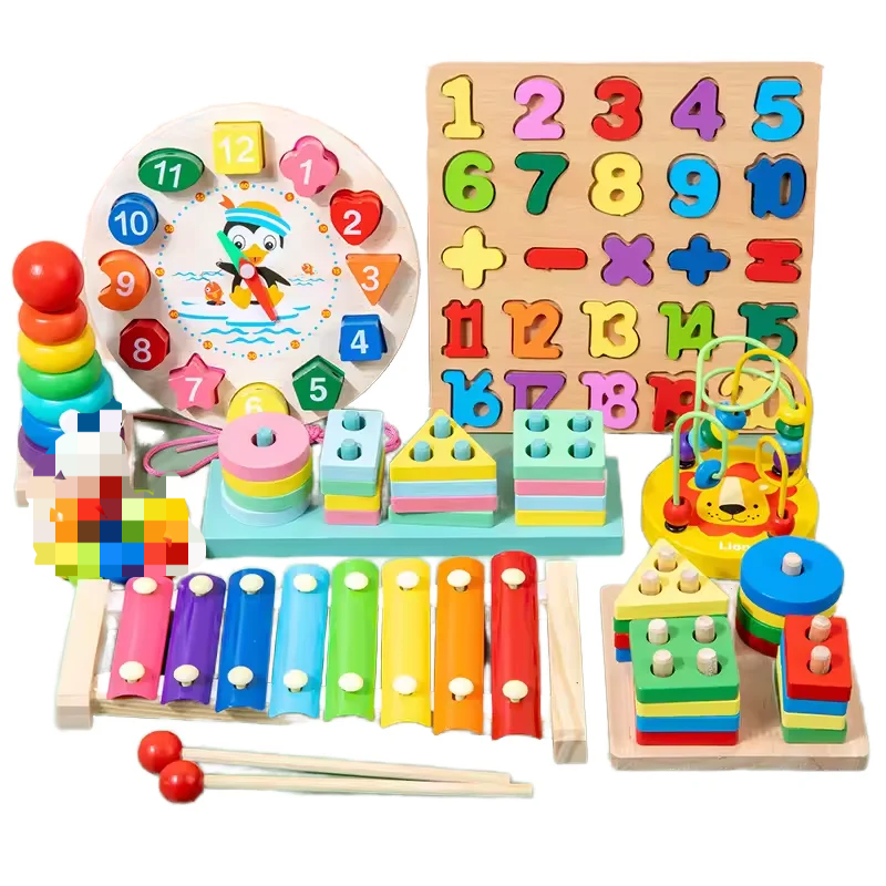 Matching Stacking Building Block Clock Sets