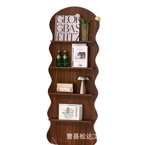Estante de almacenamiento de madera creativo transfronterizo para sala de estar, estantería de exhibición de libros y periódicos montada en la pared, de pie. - Product Image 5