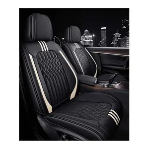 通用Pu皮革5D汽车座椅套豪华设计师汽车座椅保护罩，用于带枕头的汽车座椅