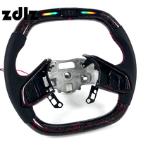 Volant en fibre de carbone forgé avec affichage LED personnalisé pour Chevrolet Corvette C8 Z06 ZR1, accessoires intérieurs de voiture