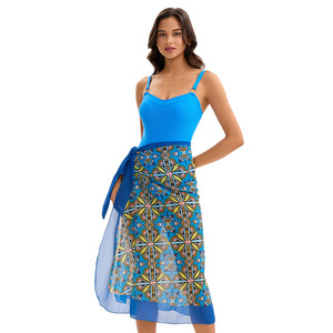 Traje de baño/ropa de playa Sexy de una pieza con diseño de espalda recortada con estampado de patrón sólido elegante para mujeres americanas europeas - Product Image 1