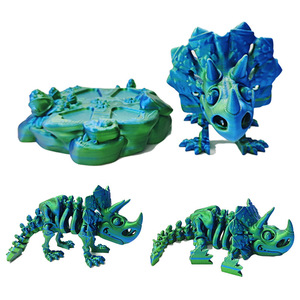 Cross-Border <span class=keywords><strong>3D</strong></span> in Triceratops Mô hình đồ chơi làm bằng tay với các khớp di chuyển tự do vật liệu thủy tinh bền - Product Image 3