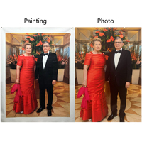 Peinture à l'huile personnalisée de portrait de couple à partir de photo, peinte à la main, toile réaliste, art mural pour cadeau d'anniversaire de mariage