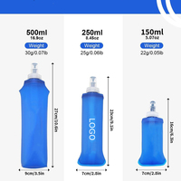 Bouteille d'eau de sport d'hydratation pliable et pliable avec logo personnalisé 150ml 500ml sans BPA flacon souple étanche en TPU avec couvercle en plastique