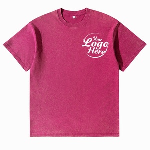 Camiseta de Algodón Grueso de 230g al Mejor Precio, Estilo Vintage Lavado, Camiseta Casual de Manga Corta para Hombre - Product Image 1
