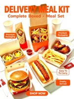 En stock – Boîte à hamburger épaisse de qualité alimentaire, non pliable, jetable, pour emballage alimentaire commercial, vente en gros de snacks à emporter