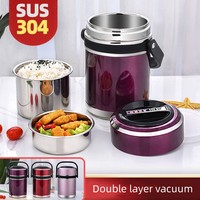 Fiambrera portátil de viaje de acero inoxidable 304, termo, taza de sopa de 8L, revestimiento interior de plástico, contenedor de comida para niños, logotipo para niños