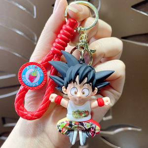 Porte-clés créatif en PVC style dessin animé, léger et tendance, avec figurine Sun Wukong en petite boîte surprise, pendentif pour <span class=keywords><strong>sac</strong></span> à <span class=keywords><strong>dos</strong></span> et anneau métallique - Product Image 5