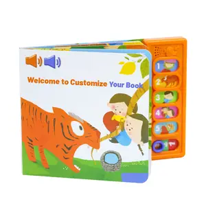 Children Early Learning Toy Customized Sound Book with Push Button for Kids Interactive Baby Sound Book