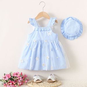 Vestido informal de estilo sólido para niñas de verano 1470 al por mayor con correa de decoración de encaje en el sombrero trasero incluido para niños de <span class=keywords><strong>6</strong></span> <span class=keywords><strong>a</strong></span>ños - Product Image 4