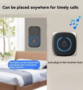 Sonnette <span class=keywords><strong>de</strong></span> porte intelligente sans fil 433 MHz la plus récente, 50 à 60 sonneries musicales, OEM ODM, sonnette <span class=keywords><strong>de</strong></span> porte sans fil pour maison, appartement, école, villa - Product Image 3