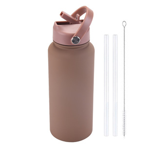 Outdoor Portable Insulated <b>Cup</b> 1000ml Stainless Steel With Straw <b>Large</b> Capacity For Sport Water Bottle Blue - Product Image 5