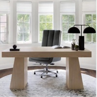Organisateur de table de bureau en bois de chêne en bois massif contemporain de haute qualité