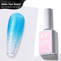 Hanyinails 15ml Gel UV transparent effet vague d'eau, résine naturelle non toxique, durcissement UV LED, effet auto-formant, couche de finition pour nail art