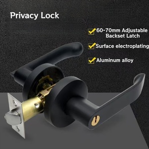 Modern European Style Privacy <strong>Door</strong> <strong>Knob</strong> With Lock Cylinder for <strong>Bedroom</strong> and Bathroom Wooden <strong>Door</strong> Lever Handle Lock Turn Button - Product Image 3