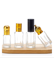 Flacon en verre octogonal de poche de 3 ml, 6 ml, 9 ml, 12 ml avec compte-gouttes en verre, flacon à bille octogonal pour huiles essentielles