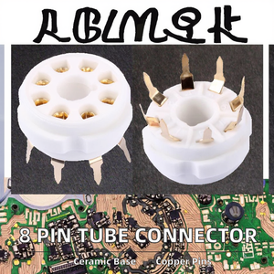 Connecteur de prise de tube en céramique octal doré à 8 broches Matériau de contact en cuivre pour <span class=keywords><strong>KT88</strong></span> <span class=keywords><strong>EL34</strong></span> 6L6 6550 6SL7 6SN7 Power PCB Mount - Product Image 3