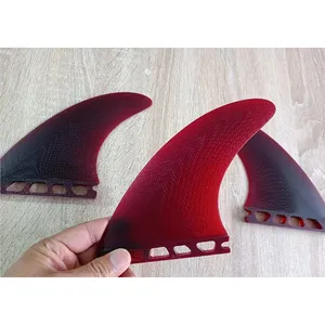 Waterplay Surfing Fiberglass Dual Tab Surfboard Fins Wine Red Single Tab Surf Fins AM1 AM2 G3 G5 G7 Carbon Thruster Tri Fin Set