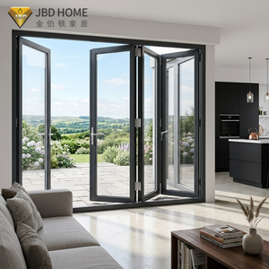 Porte pliante à rupture de pont thermique NFRC, véranda personnalisée en aluminium, double vitrage trempé, système extérieur pliant accordéon - Product Image 1