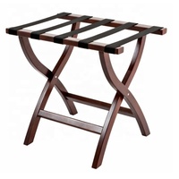 Venta al por mayor de fábrica, portaequipajes plegable de madera maciza, estante para zapatos para dormitorio de Hotel, estante para bolsas, suministro de hospitalidad para hoteles