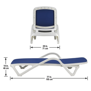 Lot de <span class=keywords><strong>2</strong></span> chaises longues de <span class=keywords><strong>haute</strong></span> qualité empilables <span class=keywords><strong>en</strong></span> plastique villa cour parc plage piscine chaises longues d'extérieur - Product Image 3
