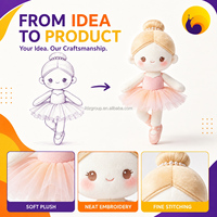 Poupée en peluche ballerine personnalisée, jouet en peluche, broderie fine, cadeau pour enfants, fabricant de peluches en gros