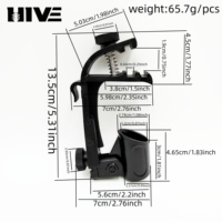 HVE Lot de 2 supports de microphone à pince réglables à 180 degrés en ABS pour jante de batterie, pour kit de batterie, enregistrement en studio et en direct