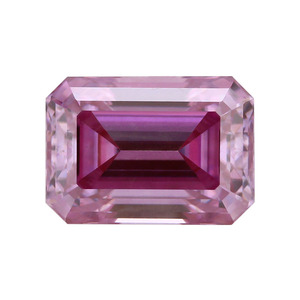 Moissanita Rosa Rectangular Tallada en Esmeralda, Creada en Laboratorio, con Bordes Biselados, Piedra Central Suelta para Anillo, Certificada por CAL, para Fabricación de Anillos - Product Image 5