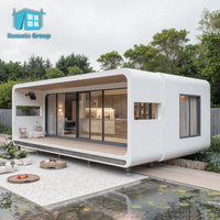 Maison conteneur moderne en bois, de haute qualité, personnalisable, écologique, alimentée à l'énergie solaire, étanche et anticorrosion, télécommandée