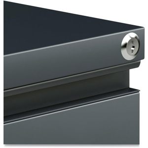 Alera PBBBFCH Armoire de classement à piétement métallique à trois tiroirs avec tiroir coulissant pleine longueur 14 7/8 X 19 1/8 Charbon - Product Image 3